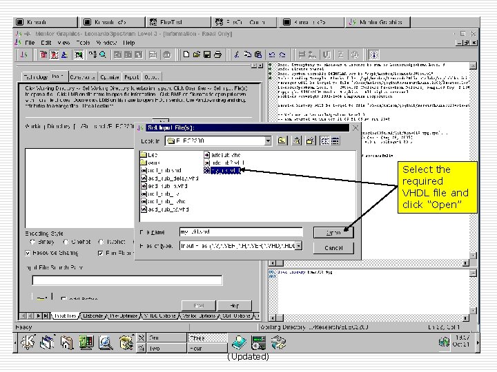 Select the required VHDL file and click “Open” Fall 08, Oct 31 ELEC 2200