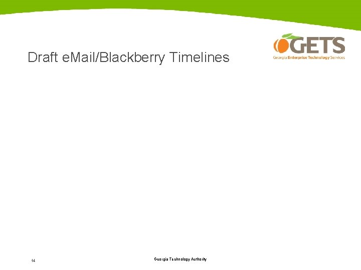 Draft e. Mail/Blackberry Timelines 14 Georgia Technology Authority 