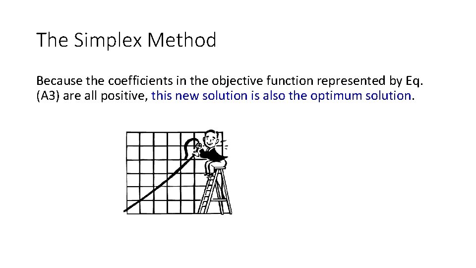 The Simplex Method Because the coefficients in the objective function represented by Eq. (A