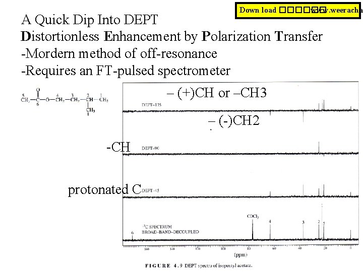 Down load ������ www. weeracha A Quick Dip Into DEPT Distortionless Enhancement by Polarization