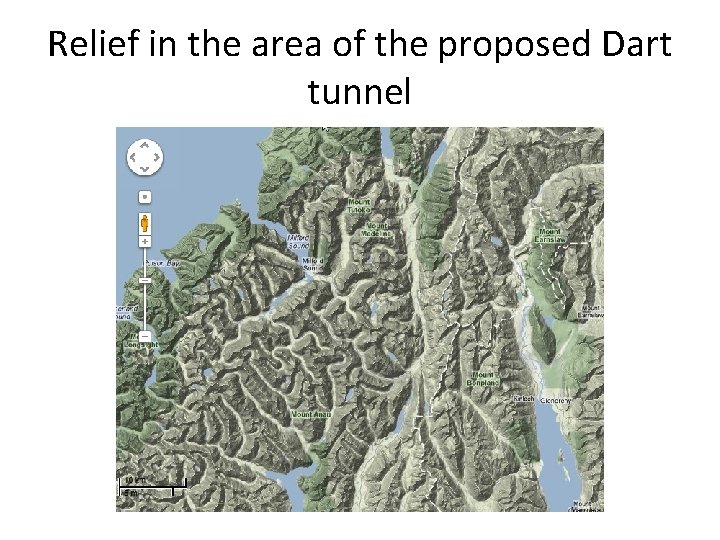 Relief in the area of the proposed Dart tunnel 