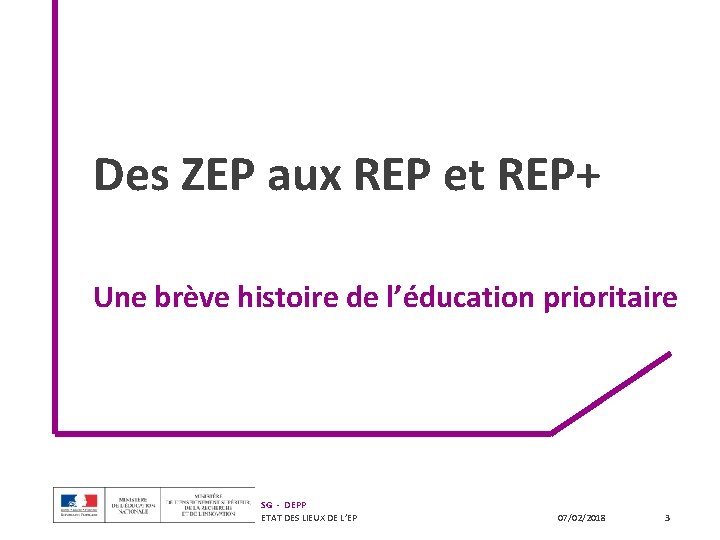 Des ZEP aux REP et REP+ Une brève histoire de l’éducation prioritaire SG - Des ZEP aux REP et REP+ Une brève histoire de l’éducation prioritaire SG -