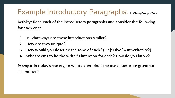 Work Introduction Paragraph Examples Core Course Knowledge Lesson 2 From Cambridge International