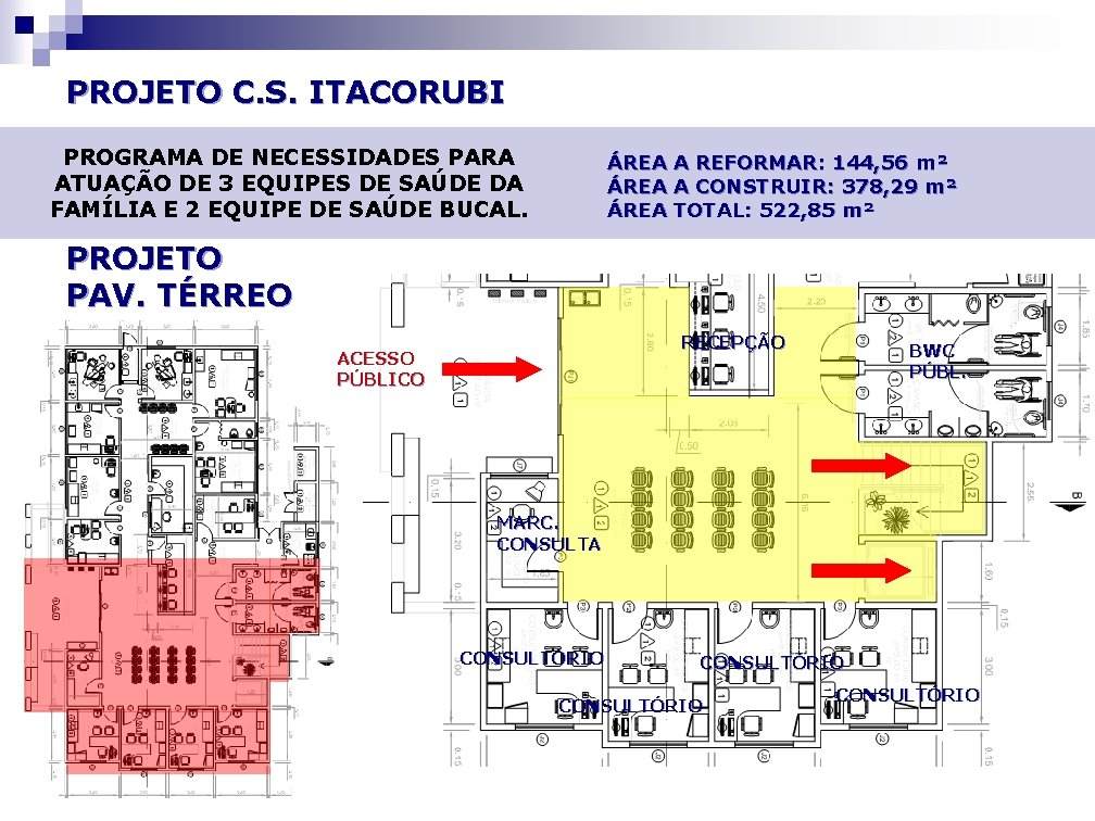 PROJETO C. S. ITACORUBI PROGRAMA DE NECESSIDADES PARA ATUAÇÃO DE 3 EQUIPES DE SAÚDE