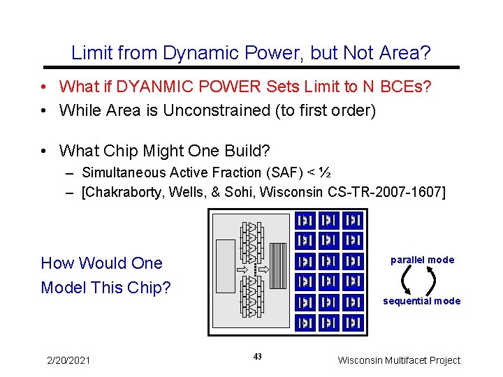 Limit from Dynamic Power, but Not Area? • What if DYANMIC POWER Sets Limit