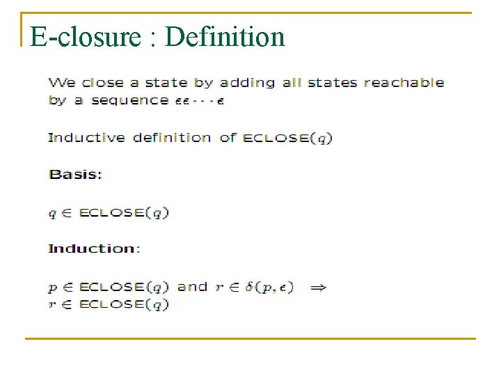 E-closure : Definition 