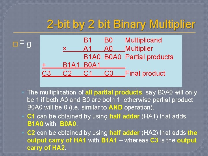 Two Bit Multiplication Expression Digital Logic Design CSNB 163 Module 10 Recapss
