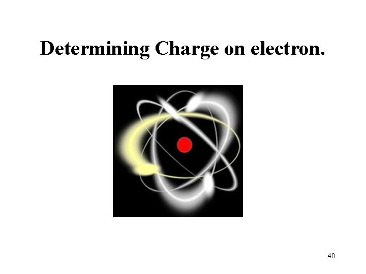 Determining Charge on electron. 40 