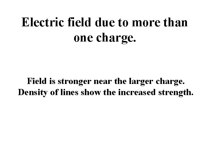 Electric field due to more than one charge. Field is stronger near the larger