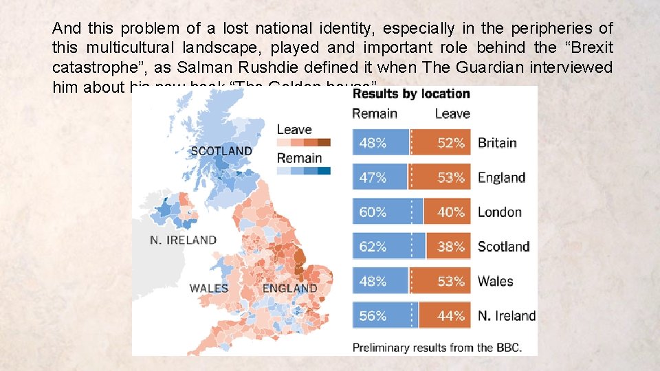 And this problem of a lost national identity, especially in the peripheries of this