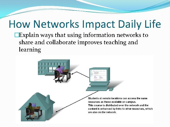 How Networks Impact Daily Life �Explain ways that using information networks to share and