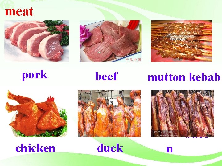 meat pork beef mutton kebab baco chicken duck n 
