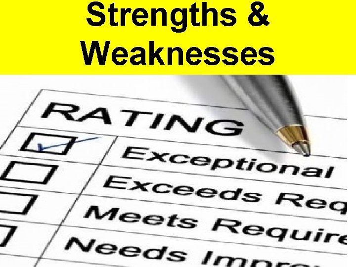 Strengths & Weaknesses 