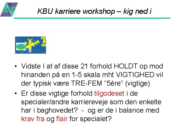 KBU karriere workshop – kig ned i • Vidste I at af disse 21