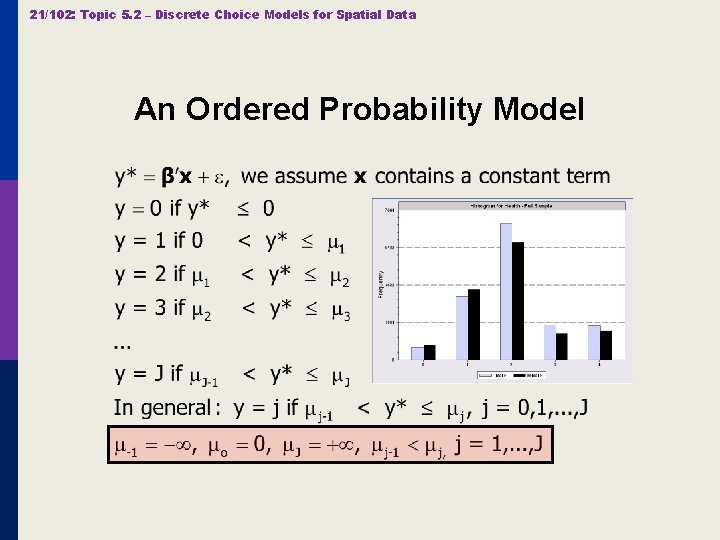 21/102: Topic 5. 2 – Discrete Choice Models for Spatial Data An Ordered Probability
