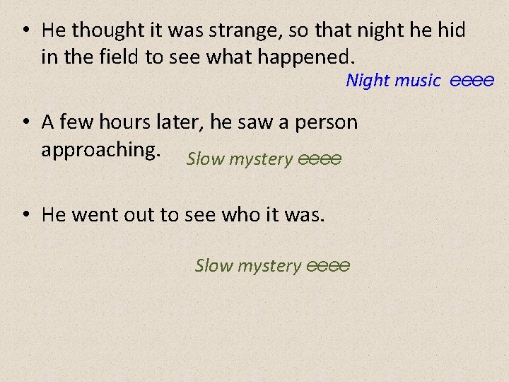  • He thought it was strange, so that night he hid in the