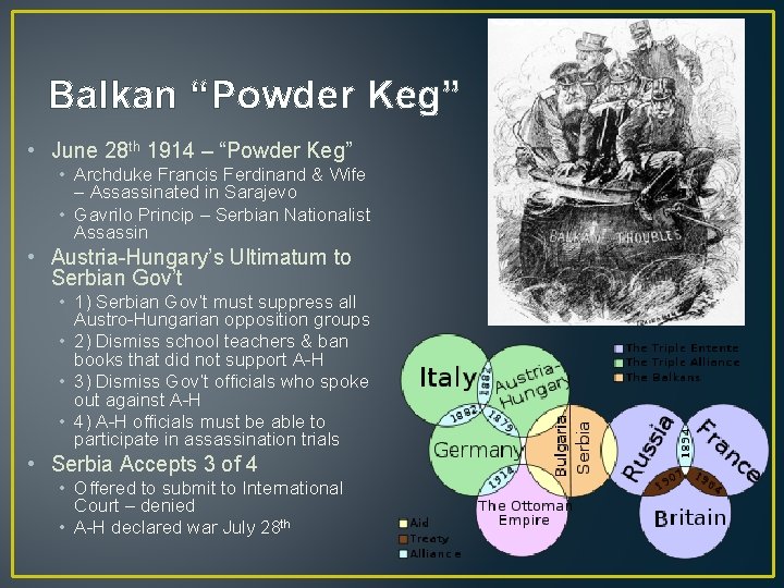 Balkan “Powder Keg” • June 28 th 1914 – “Powder Keg” • Archduke Francis