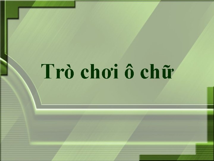 Trò chơi ô chữ 