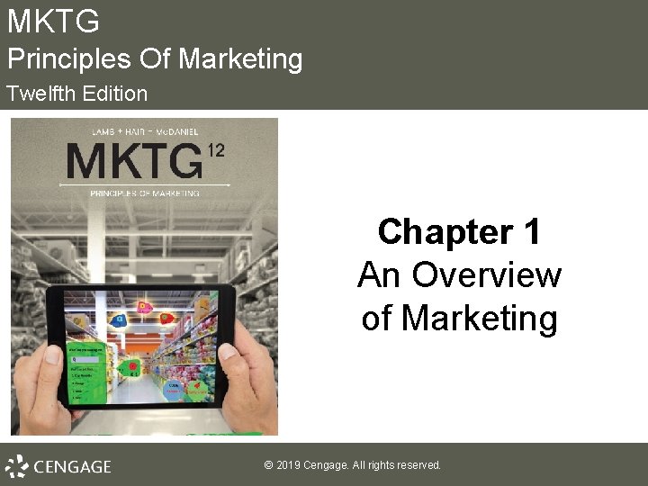 MKTG Principles Of Marketing Twelfth Edition Chapter 1 An Overview of Marketing © 2019