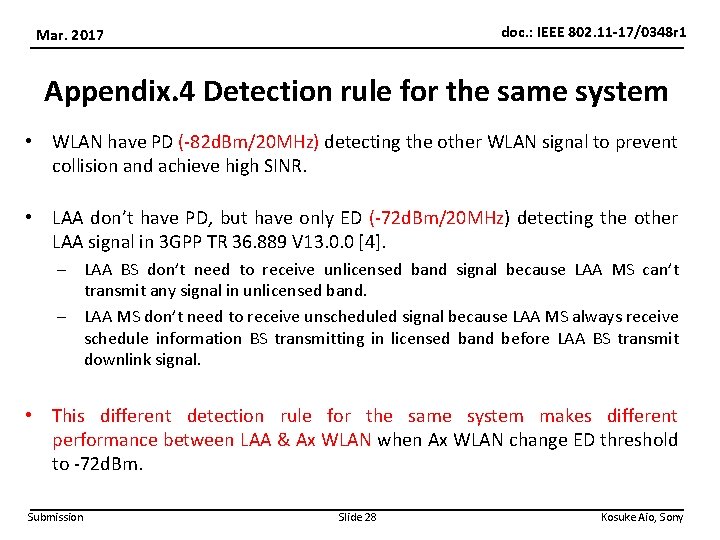 doc. : IEEE 802. 11 -17/0348 r 1 Mar. 2017 Appendix. 4 Detection rule