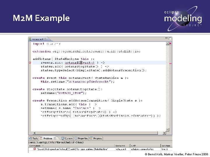 M 2 M Example © Bernd Kolb, Markus Voelter, Peter Friese 2008 