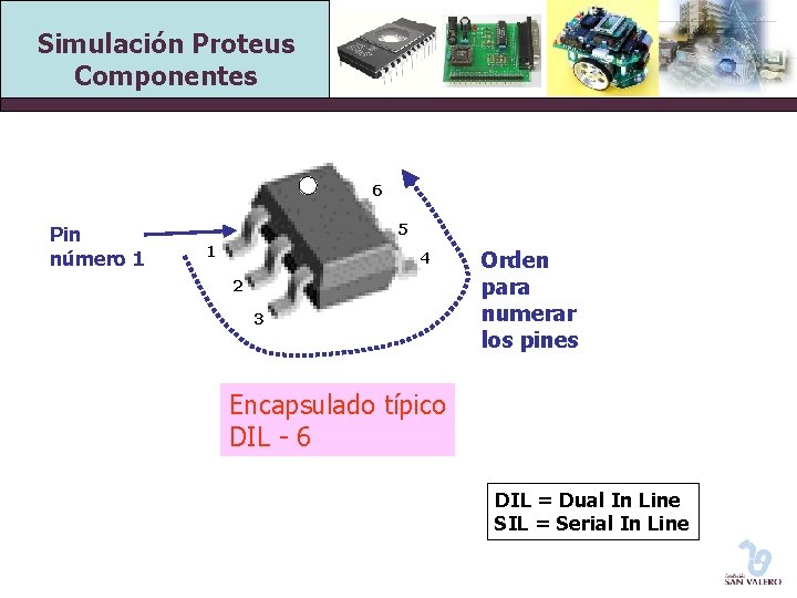 Simulación Proteus Componentes 6 Pin número 1 5 1 4 2 3 Orden para