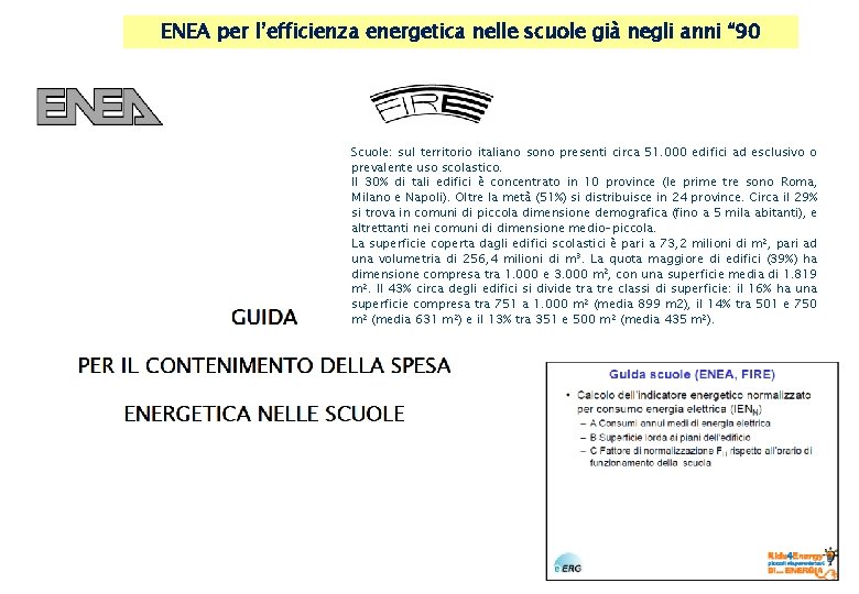 ENEA per l’efficienza energetica nelle scuole già negli anni “ 90 Scuole: sul territorio ENEA per l’efficienza energetica nelle scuole già negli anni “ 90 Scuole: sul territorio