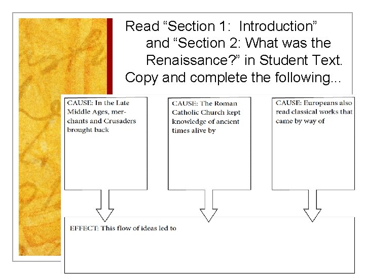 Read “Section 1: Introduction” and “Section 2: What was the Renaissance? ” in Student