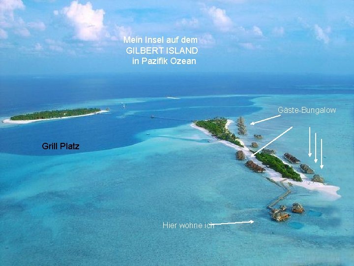 Mein Insel auf dem GILBERT ISLAND in Pazifik Ozean Gäste-Bungalow Grill Platz Hier wohne