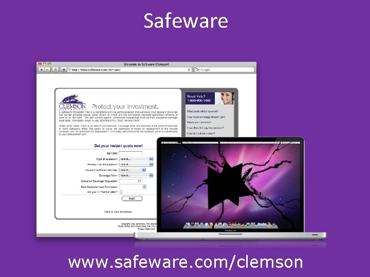 Safeware www. safeware. com/clemson Safeware www. safeware. com/clemson