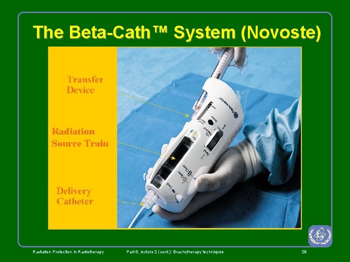 The Beta-Cath™ System (Novoste) Radiation Protection in Radiotherapy Part 6, lecture 2 (cont. ):