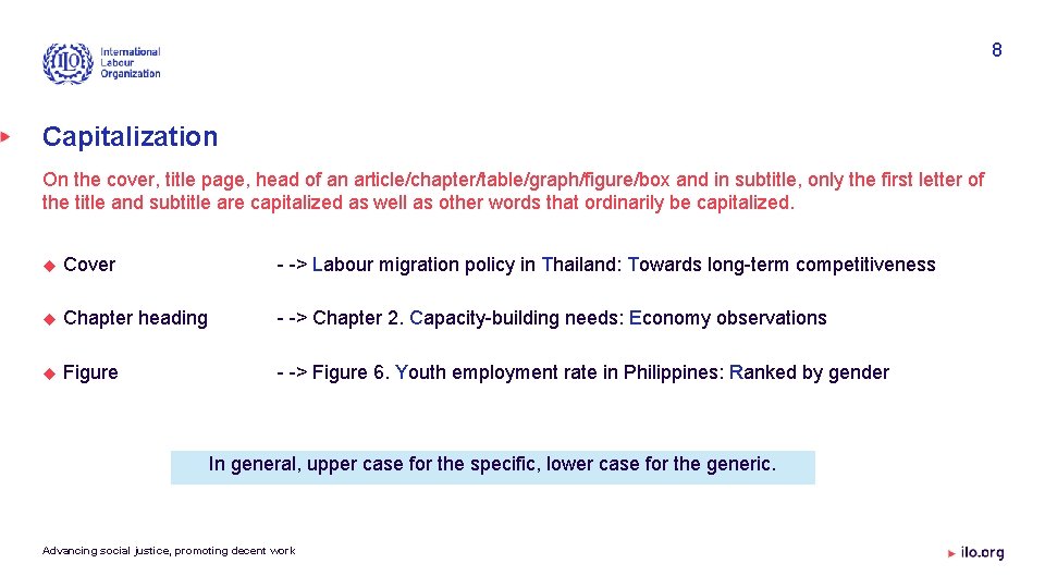 8 Capitalization On the cover, title page, head of an article/chapter/table/graph/figure/box and in subtitle,