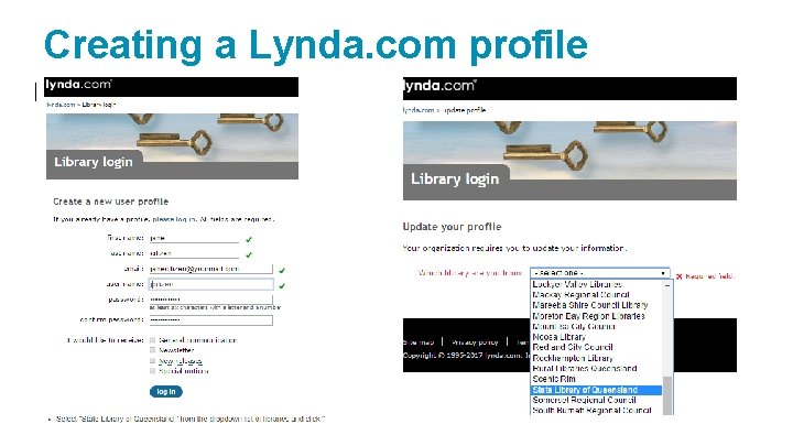 Creating a Lynda. com profile Ent 