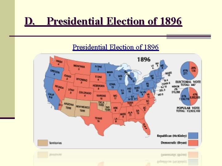 D. Presidential Election of 1896 