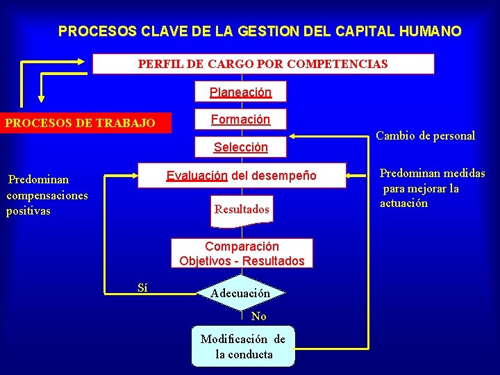 PROCESOS CLAVE DE LA GESTION DEL CAPITAL HUMANO PERFIL DE CARGO POR COMPETENCIAS Planeación