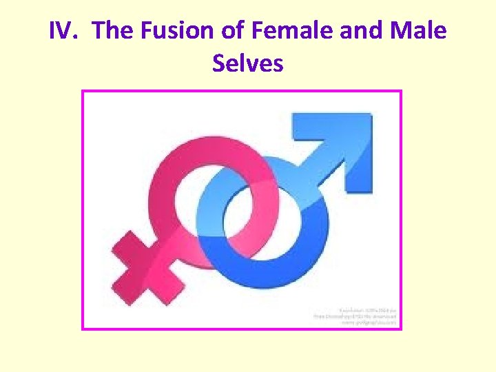 IV. The Fusion of Female and Male Selves 
