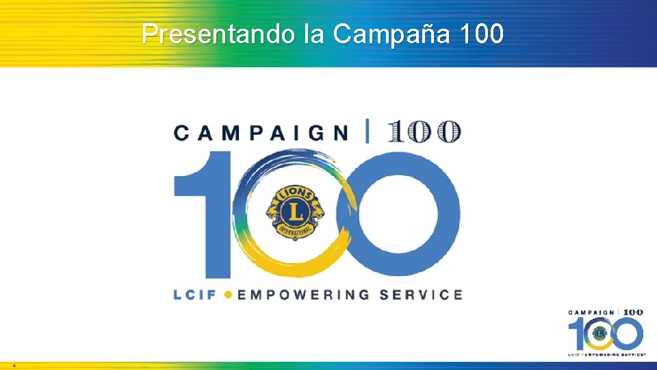 Presentando la Campaña 100 4 