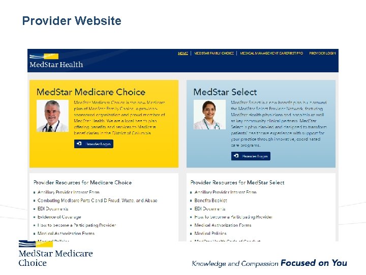 Provider Website 