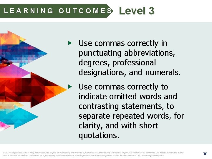 LEARNING OUTCOMES Level 3 ▶ Use commas correctly in punctuating abbreviations, degrees, professional designations,