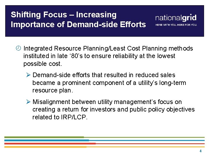 Shifting Focus – Increasing Importance of Demand-side Efforts ¾ Integrated Resource Planning/Least Cost Planning