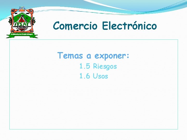 Comercio Electrónico Temas a exponer: 1. 5 Riesgos 1. 6 Usos 