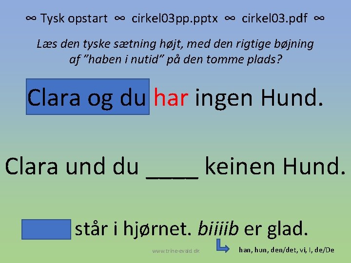 ∞ Tysk opstart ∞ cirkel 03 pp. pptx ∞ cirkel 03. pdf ∞ Læs