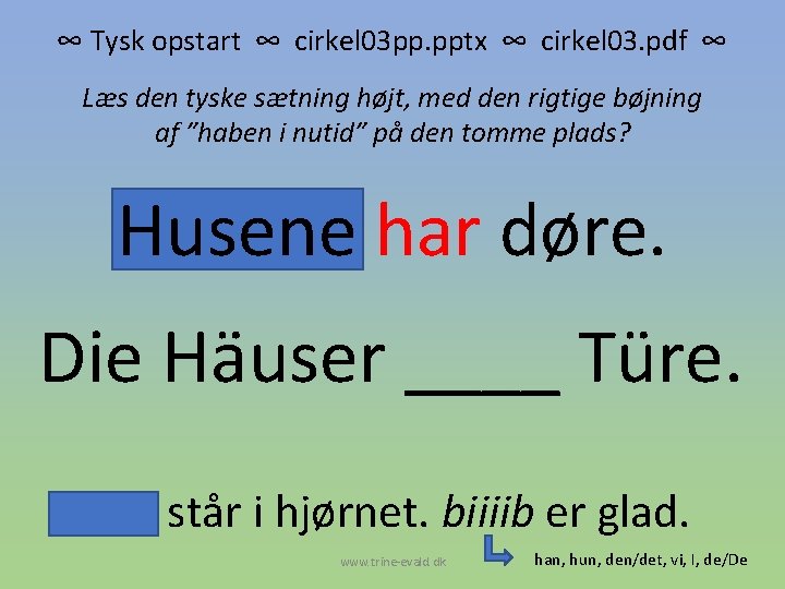 ∞ Tysk opstart ∞ cirkel 03 pp. pptx ∞ cirkel 03. pdf ∞ Læs