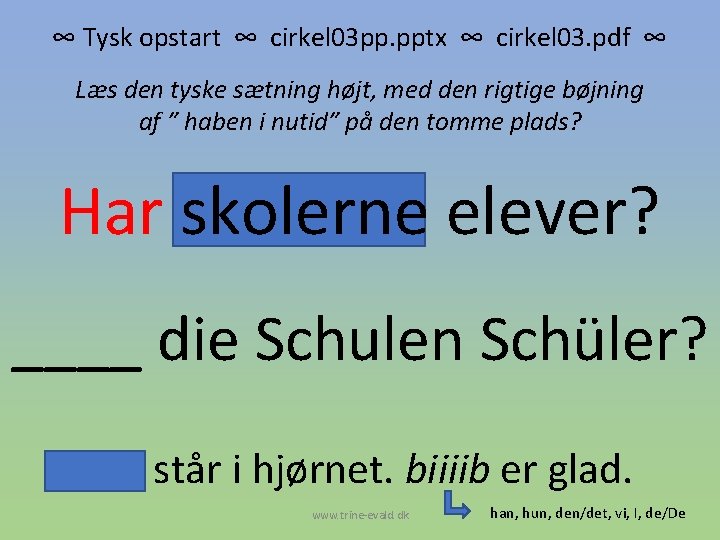 ∞ Tysk opstart ∞ cirkel 03 pp. pptx ∞ cirkel 03. pdf ∞ Læs