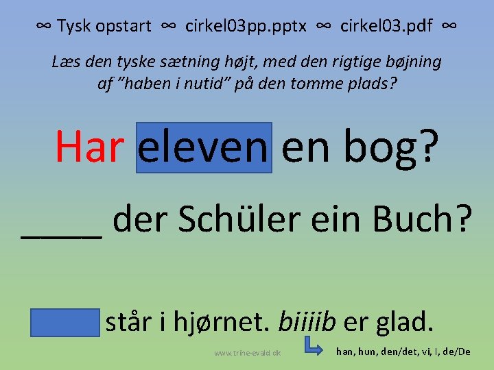 ∞ Tysk opstart ∞ cirkel 03 pp. pptx ∞ cirkel 03. pdf ∞ Læs