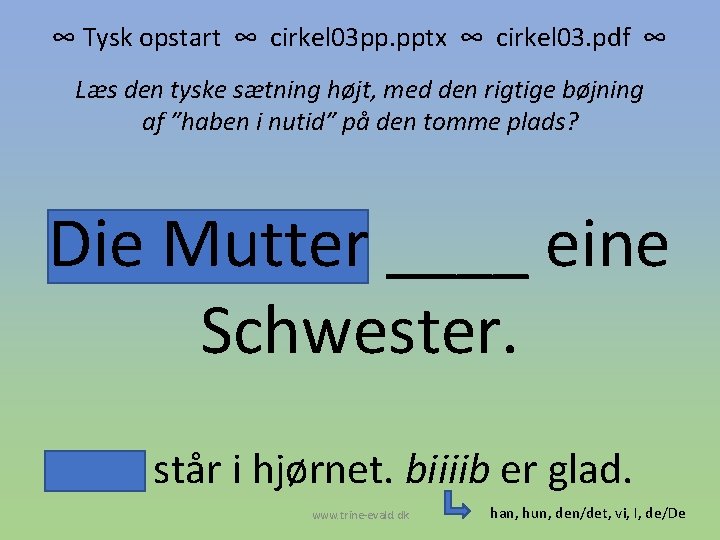 ∞ Tysk opstart ∞ cirkel 03 pp. pptx ∞ cirkel 03. pdf ∞ Læs