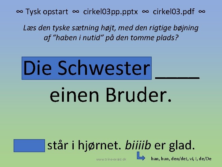 ∞ Tysk opstart ∞ cirkel 03 pp. pptx ∞ cirkel 03. pdf ∞ Læs