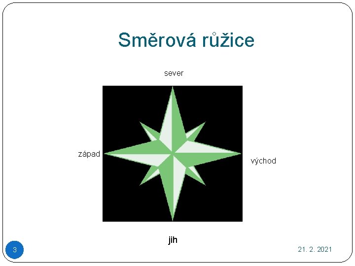 Směrová růžice sever východ západ jih 3 21. 2. 2021 