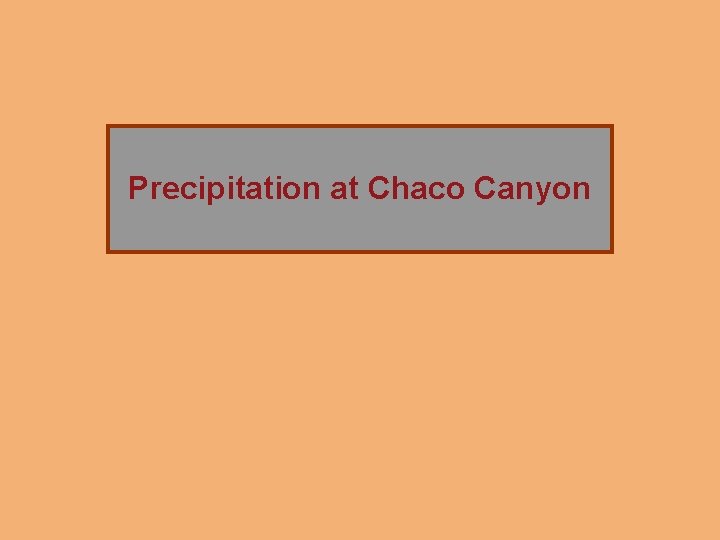 The Rise of Chaco Canyon Precipitation at Chaco Canyon 