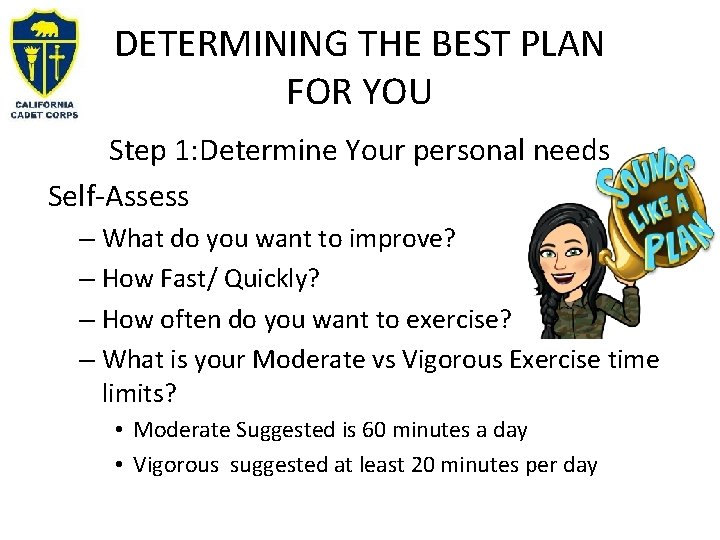 DETERMINING THE BEST PLAN FOR YOU Step 1: Determine Your personal needs Self-Assess – DETERMINING THE BEST PLAN FOR YOU Step 1: Determine Your personal needs Self-Assess –